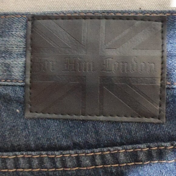 For Him London jeans men's sz 38 stone washed ink blue colour Slim Straight Fit - Picture 7 of 12